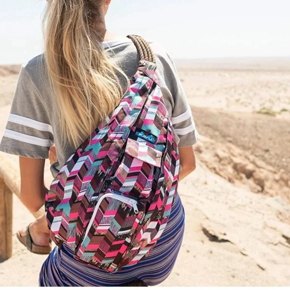 Kavu | Bags | Kavu Mini Rope Sling Bag In Sunset Blocks Nwot  display picture 1